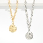 Wholesale chain Link Necklace Metal Sand Dollar Pendant L Extender L