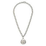 Wholesale chain Link Necklace Metal Sand Dollar Pendant L Extender L