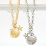 Wholesale chain Link Necklace Metal Shell Starfish Pendant L