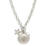 Wholesale chain Link Necklace Metal Shell Starfish Pendant L
