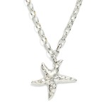 Wholesale chain Link Necklace Hammered Metal Starfish Pendant L