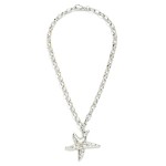 Wholesale chain Link Necklace Hammered Metal Starfish Pendant L