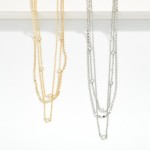 Wholesale adjustable Chain Link Layered Necklace Rhinestones L