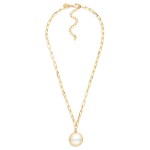 Wholesale paperclip Chain Link Necklace Two Circle Border Pendant L Extender L