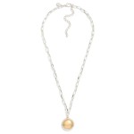 Wholesale paperclip Chain Link Necklace Two Circle Border Pendant L Extender L