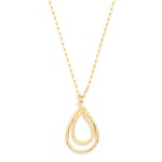 Wholesale metal Chain Link Necklace Textured Nesting Teardrop Pendant L Extender