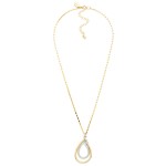Wholesale metal Chain Link Necklace Textured Nesting Teardrop Pendant L Extender