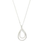Wholesale metal Chain Link Necklace Textured Nesting Teardrop Pendant L Extender