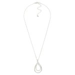 Wholesale metal Chain Link Necklace Textured Nesting Teardrop Pendant L Extender