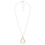 Wholesale metal Chain Link Necklace Textured Nesting Teardrop Pendant L Extender