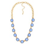 Wholesale chain Link Necklace Glitter Resin Squared Stations L