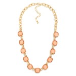Wholesale chain Link Necklace Glitter Resin Squared Stations L