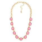 Wholesale chain Link Necklace Glitter Resin Squared Stations L
