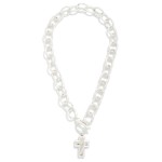 Wholesale hammered Chain Link Necklace Toggle Clasp Cross Pendants L