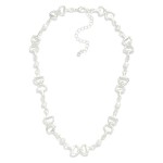 Wholesale chain Link Horse Bit Necklace Pearl Stations Gold Dipped L