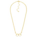 Wholesale chain Link Necklace Metal Horsebit Pendant Gold Dipped L