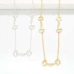 Wholesale chain Link Necklace Horsebit Stations Gold Dipped L Extender L
