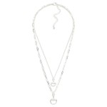 Wholesale layered Chain Link Necklace Horsebit Pendants Gold Dipped L Extender L