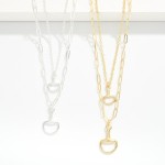 Wholesale layered Chain Link Necklace Horsebit Pendants Gold Dipped L Extender L