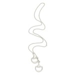 Wholesale chain Link Y Necklace Metal Horsebit Accents Gold Dipped L