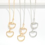 Wholesale chain Link Y Necklace Metal Horsebit Accents Gold Dipped L
