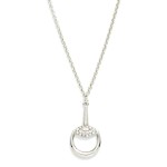 Wholesale chain Link Necklace Pave Rhinestones Horsebit Pendant L Extender L Gol