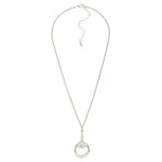 Wholesale chain Link Necklace Pave Rhinestones Horsebit Pendant L Extender L Gol