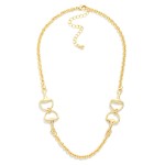 Wholesale chain Link Necklace Metal Horsebit Stations Gold Dipped L Extender L