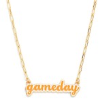 Wholesale paperclip Chain Link necklace Enamel Gameday Pendant L Extender L