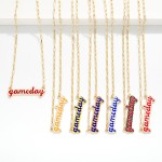 Wholesale paperclip Chain Link necklace Enamel Gameday Pendant L Extender L