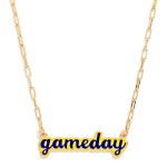 Wholesale paperclip Chain Link necklace Enamel Gameday Pendant L Extender L