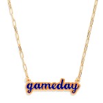 Wholesale paperclip Chain Link necklace Enamel Gameday Pendant L Extender L