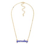 Wholesale paperclip Chain Link necklace Enamel Gameday Pendant L Extender L