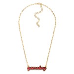 Wholesale paperclip Chain Link necklace Enamel Gameday Pendant L Extender L