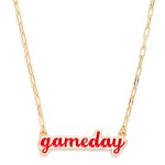 Wholesale paperclip Chain Link necklace Enamel Gameday Pendant L Extender L
