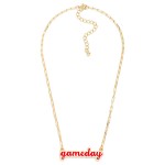 Wholesale paperclip Chain Link necklace Enamel Gameday Pendant L Extender L