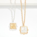 Wholesale chain Link Necklace Two Square Pendant D Bee Detail L Extender L