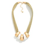 Wholesale chain Link Mesh Chain Two Chunky Round Beads L