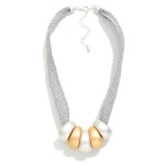 Wholesale chain Link Mesh Chain Two Chunky Round Beads L
