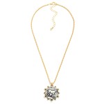 Wholesale square Link Chain Link Necklace Metal Medallion Horse Pendant L Extend