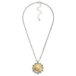 Wholesale square Link Chain Link Necklace Metal Medallion Horse Pendant L Extend