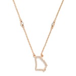 Wholesale chain Link Necklace Rhinestone Georgia State Outline Pendant L Extende