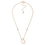 Wholesale chain Link Necklace Rhinestone Georgia State Outline Pendant L Extende