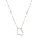 Wholesale chain Link Necklace Rhinestone Georgia State Outline Pendant L Extende