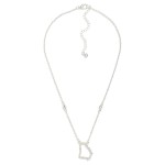 Wholesale chain Link Necklace Rhinestone Georgia State Outline Pendant L Extende