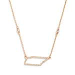 Wholesale chain Link Necklace Rhinestone Tennessee State Outline Pendant L Exten