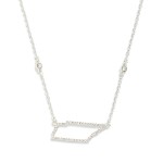 Wholesale chain Link Necklace Rhinestone Tennessee State Outline Pendant L Exten