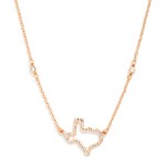 Wholesale chain Link Necklace Rhinestone Studded Texas State Outline Pendant L E
