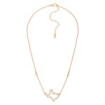 Wholesale chain Link Necklace Rhinestone Studded Texas State Outline Pendant L E