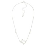 Wholesale chain Link Necklace Rhinestone Studded Texas State Outline Pendant L E